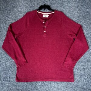 The Normal Brand Henley Shirt Mens XL Red Long Sleeve Cotton Casual Pullover Top